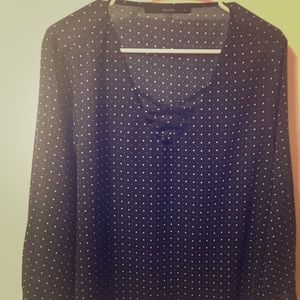 Fun 2 Fun Navy polka dot shirt